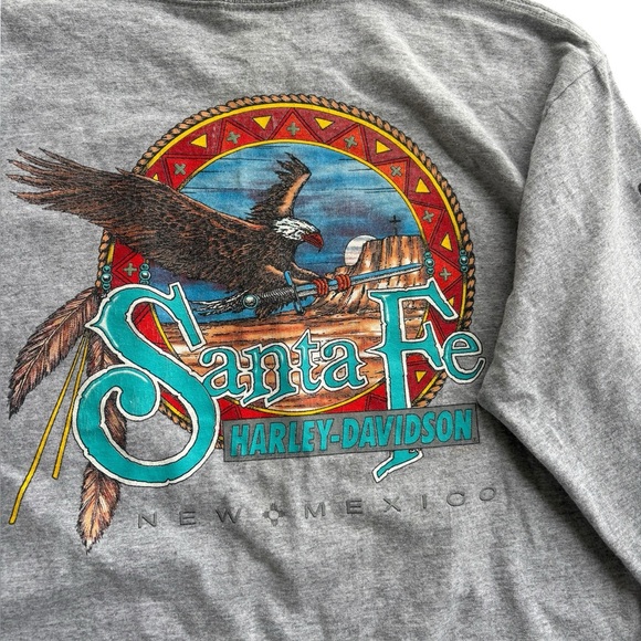 VTG Y2K Harley Chrome Tail Pipes Long Sleeve Santa Fe LARGE - Picture 4 of 5